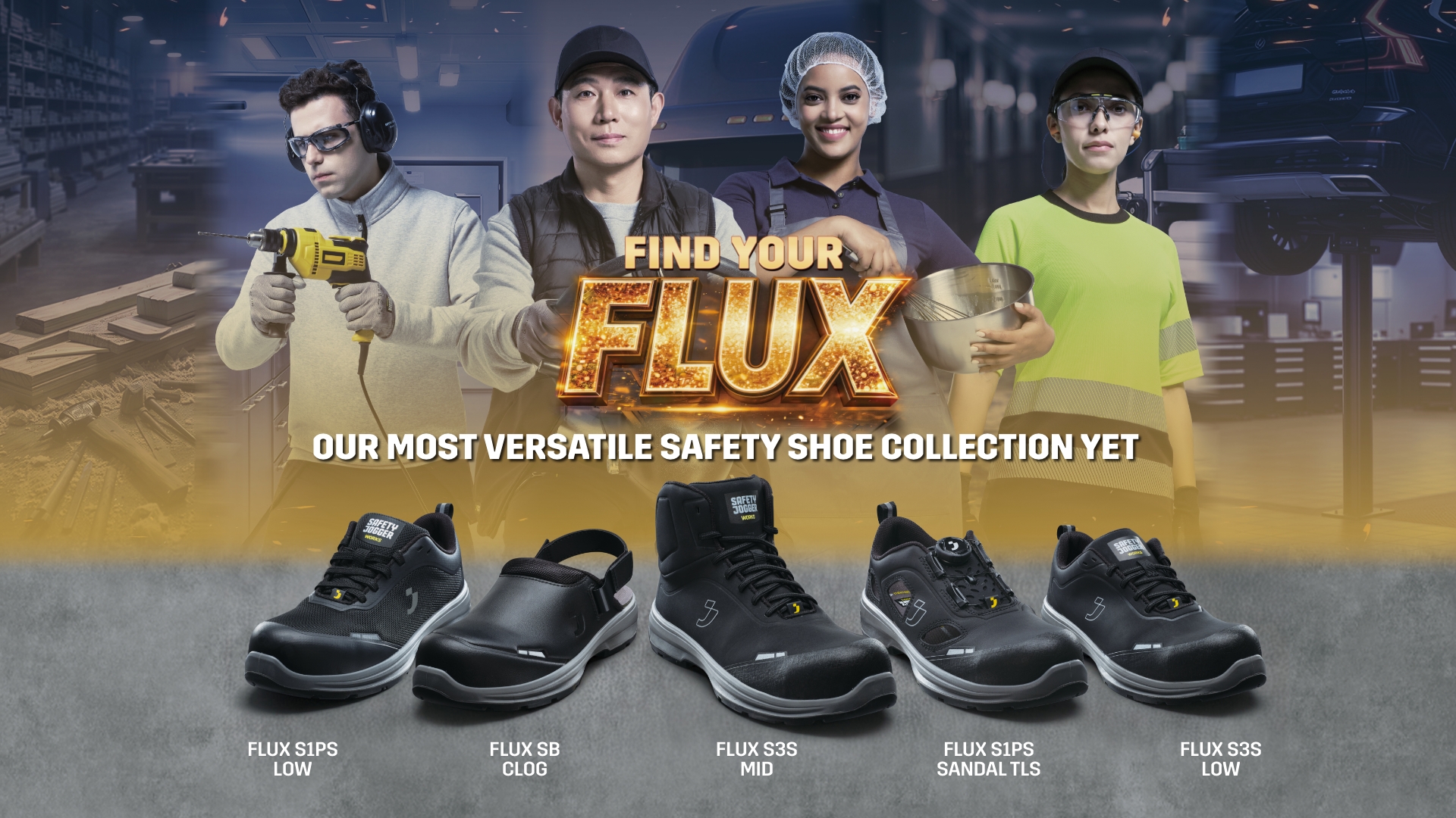 Safety Jogger Works推出FLUX系列：轻作业场景专用多功能安全鞋履